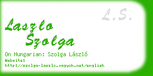laszlo szolga business card